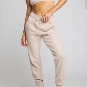 Negative Underwear Cozy Waffle Knit Jogger Pants Loungewear XS Cream / White